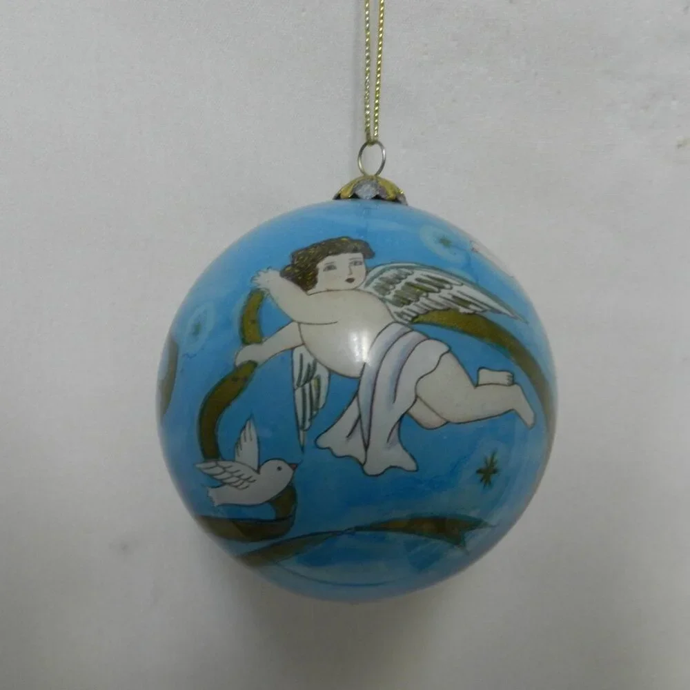 Li Bien Vintage 2001 Christmas Ornament Noel Angel blown glass Holidays w/ Box